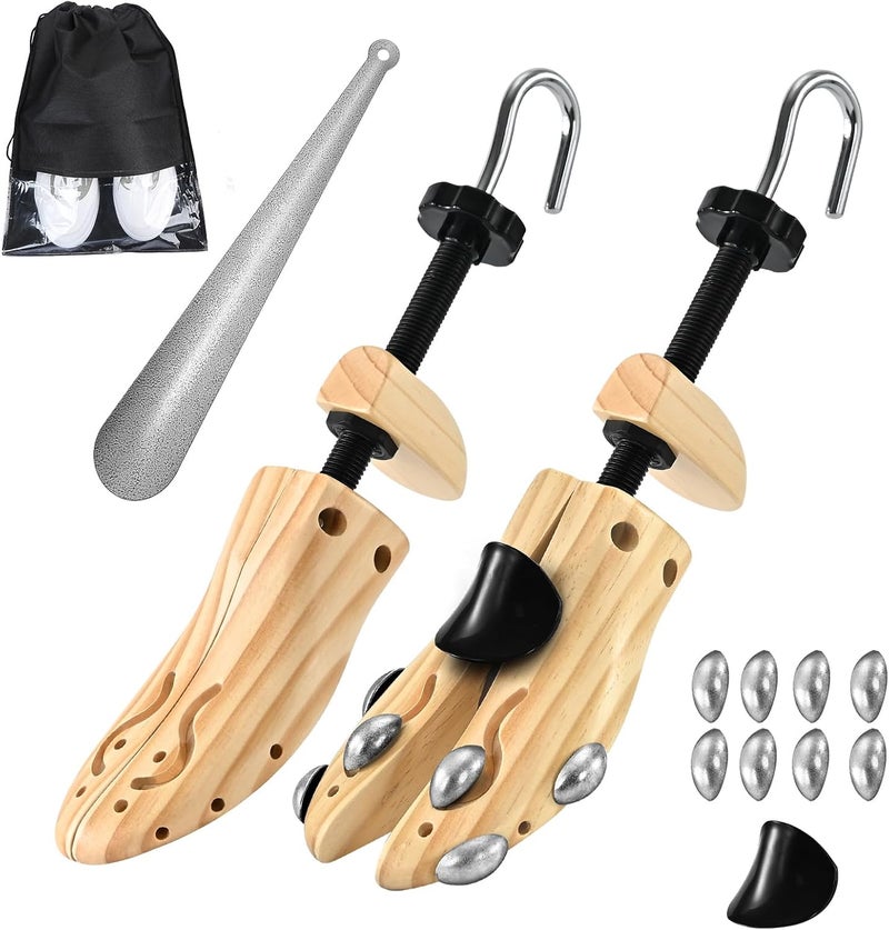 eachway Wooden Shoe Stretcher Men Women,Premium 4-Way Shoe Tree Stretch Length Width for Wide Feet - Image 1